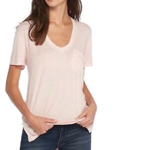Free People Light Pink Short Sleeve Tee